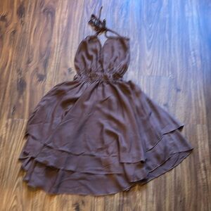 Brown halter dress
